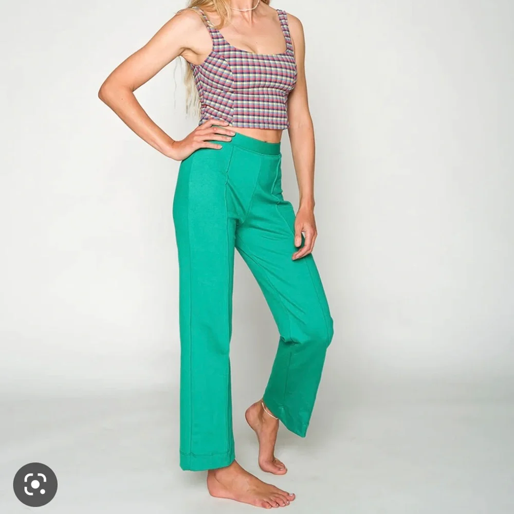 Seea Teal Cropped Ankle Pants - Picture 2 of 8